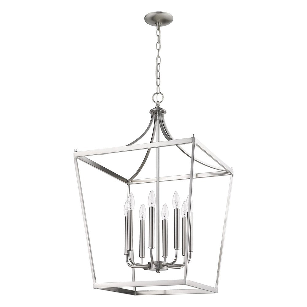 Silver Metal Eight Light Dimmable Ceiling Light HomeRoots