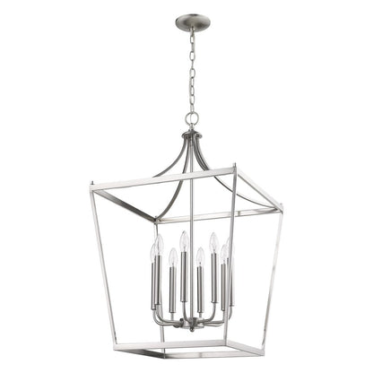 Silver Metal Eight Light Dimmable Ceiling Light HomeRoots