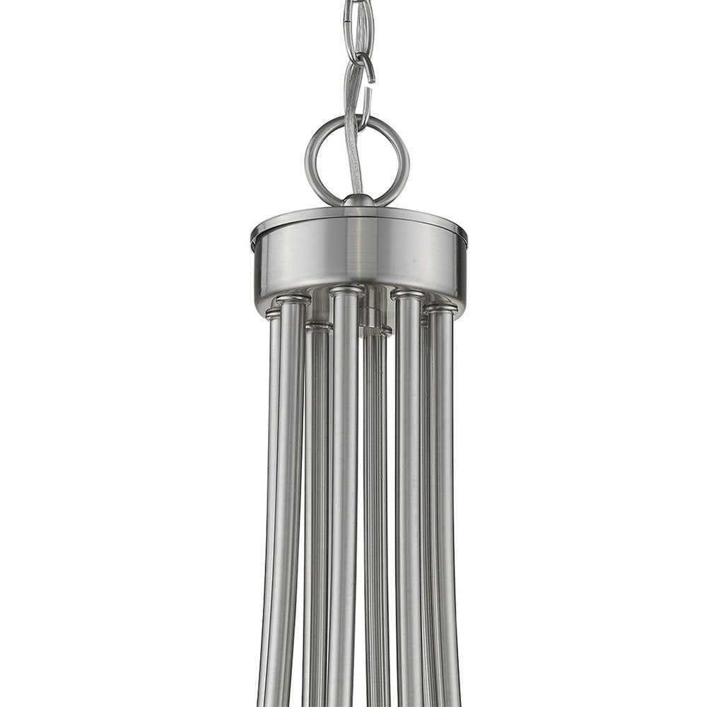 Silver Candle Style Eight Light Metal Dimmable Chandelier HomeRoots
