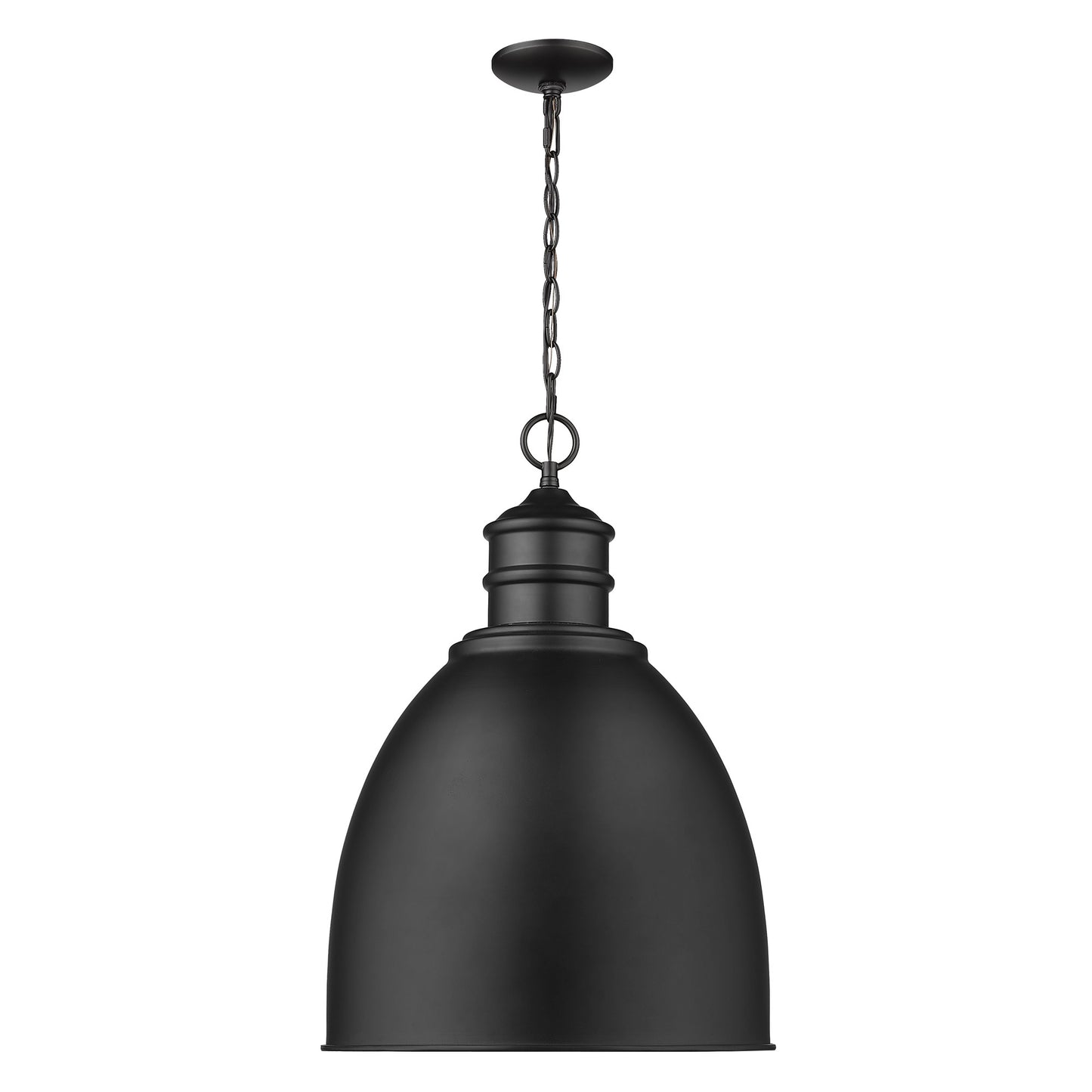 Colby 1-Light Matte Black Pendant With Gloss White Interior Shade