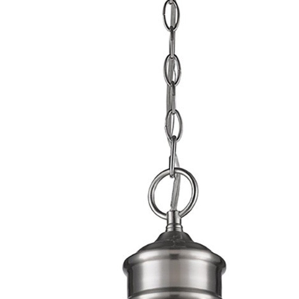 Silver Metal Dimmable Ceiling Light With Gray Shades HomeRoots