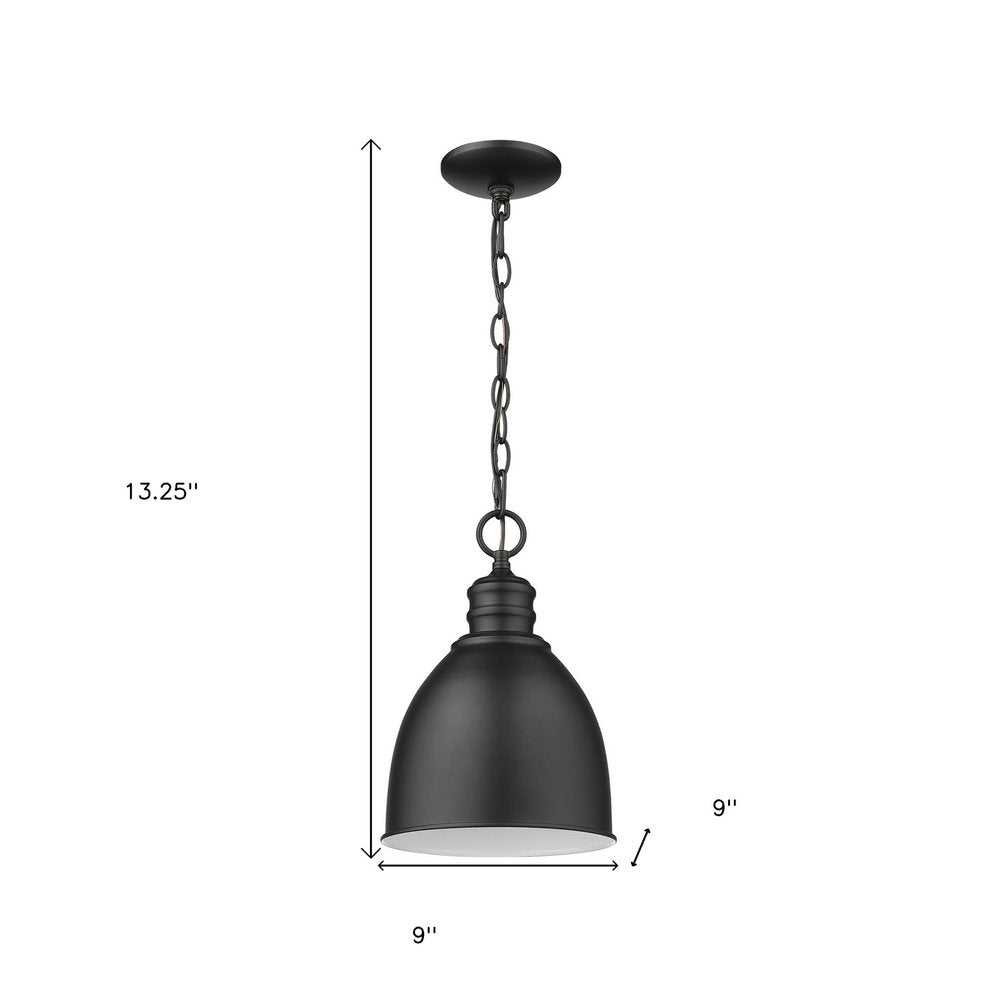 Minimalist Black Metal Pendant Hanging Light HomeRoots
