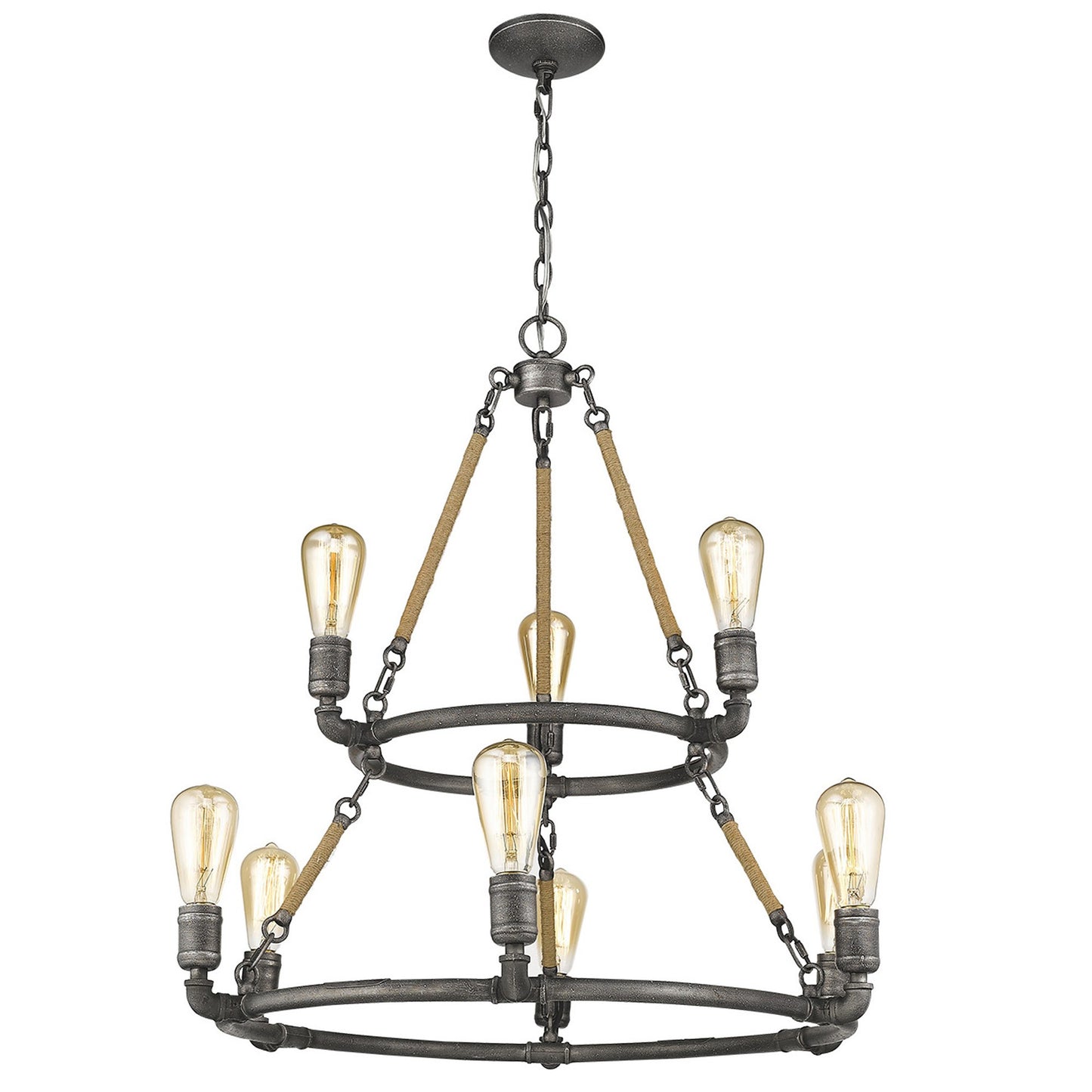 Grayson 9-Light Antique Gray Chandelier