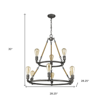 Grayson 9-Light Antique Gray Chandelier