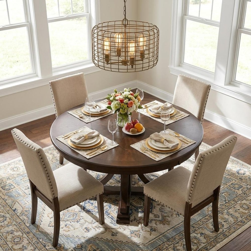 Gold Metal Four Light Dimmable Ceiling Light With Gold Shades HomeRoots