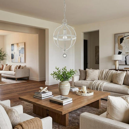Callie 1-Light Country White Pendant HomeRoots