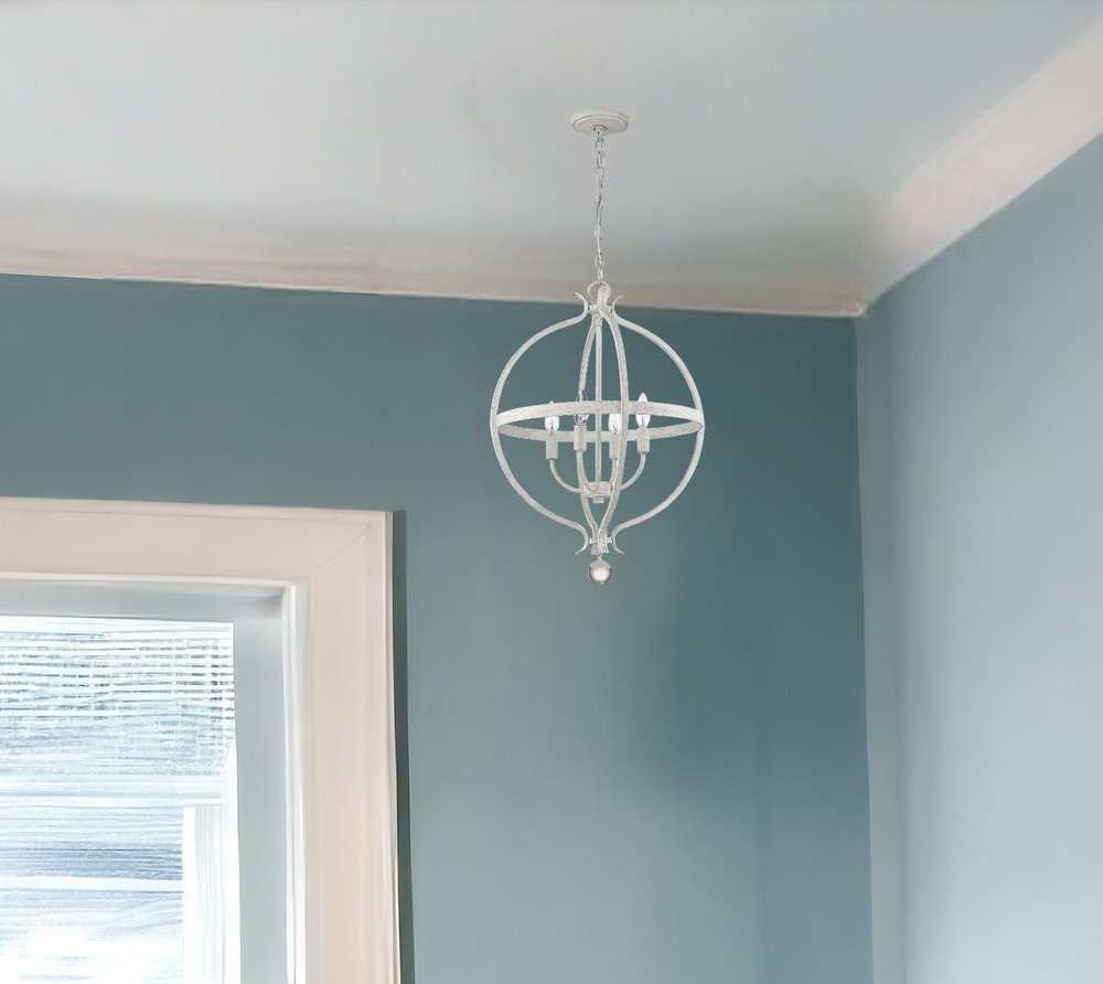 Callie 4-Light Country White Pendant HomeRoots