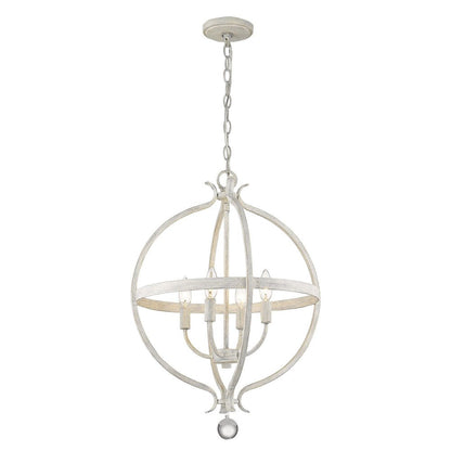 Callie 4-Light Country White Pendant HomeRoots