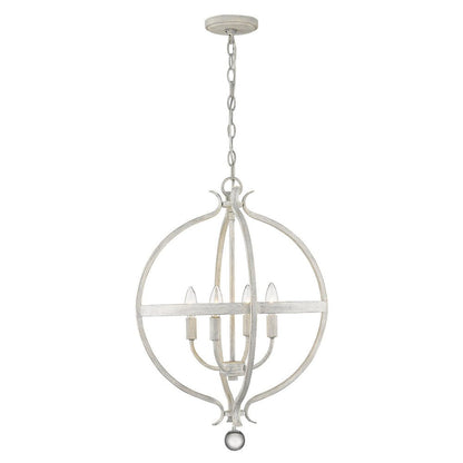 Callie 4-Light Country White Pendant HomeRoots