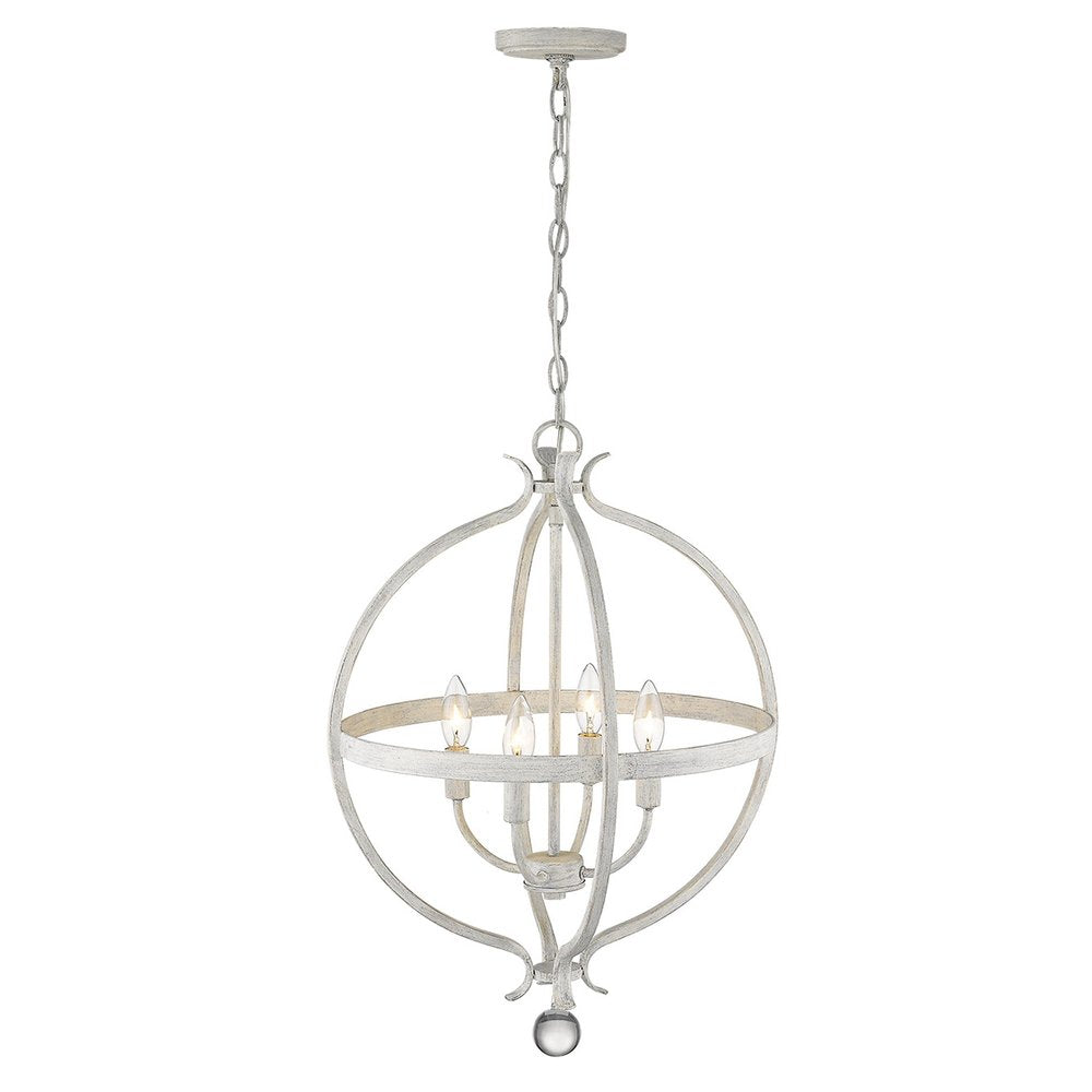 Callie 4-Light Country White Pendant HomeRoots