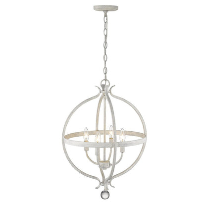 Callie 4-Light Country White Pendant HomeRoots