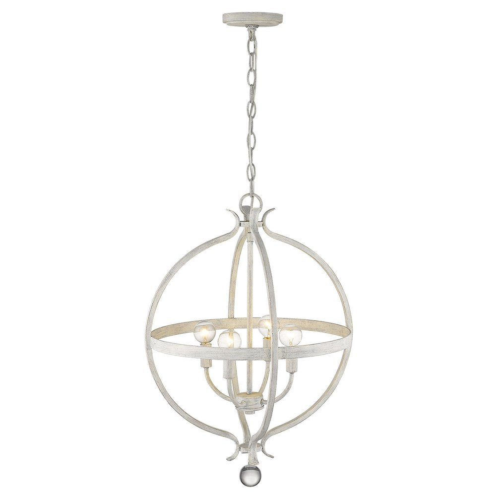 Callie 4-Light Country White Pendant HomeRoots