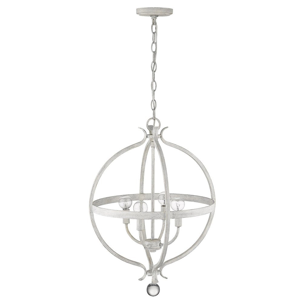 Callie 4-Light Country White Pendant HomeRoots