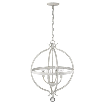 Callie 4-Light Country White Pendant HomeRoots