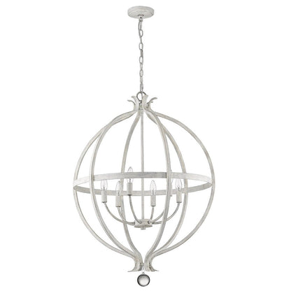 Callie 6-Light Country White Pendant HomeRoots