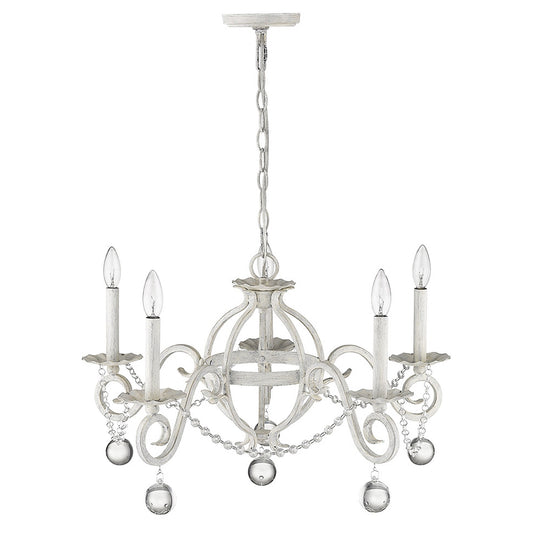 Callie 5-Light Country White Chandelier