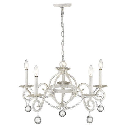 Callie 5-Light Country White Chandelier