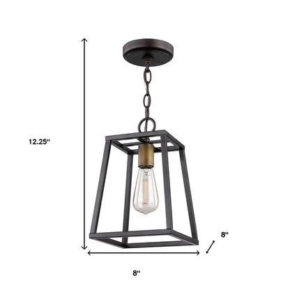 Antique Bronze Metal Tapered Hanging Light HomeRoots