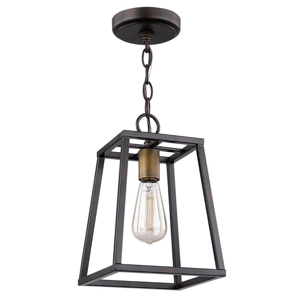 Antique Bronze Metal Tapered Hanging Light — view 4