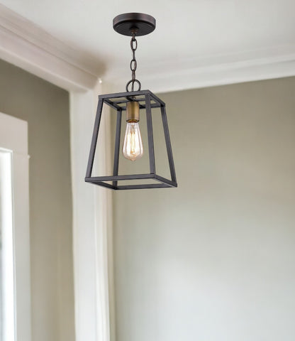 Antique Bronze Metal Tapered Hanging Light