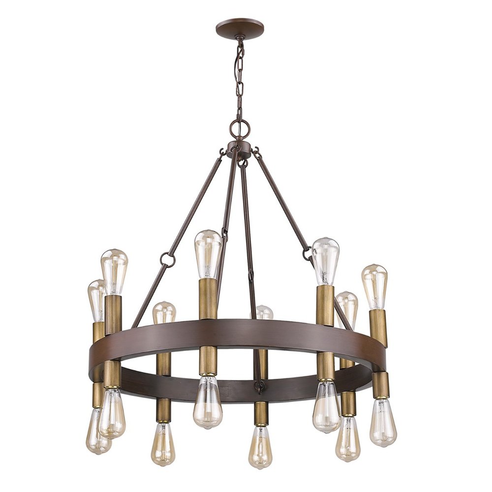 Brown and Black Candle Style Multi Light Metal Dimmable Chandelier — view 4