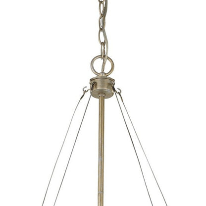 Nora 4-Light Washed Gold Drum Pendant With Abstract Open-Air Cage Shade