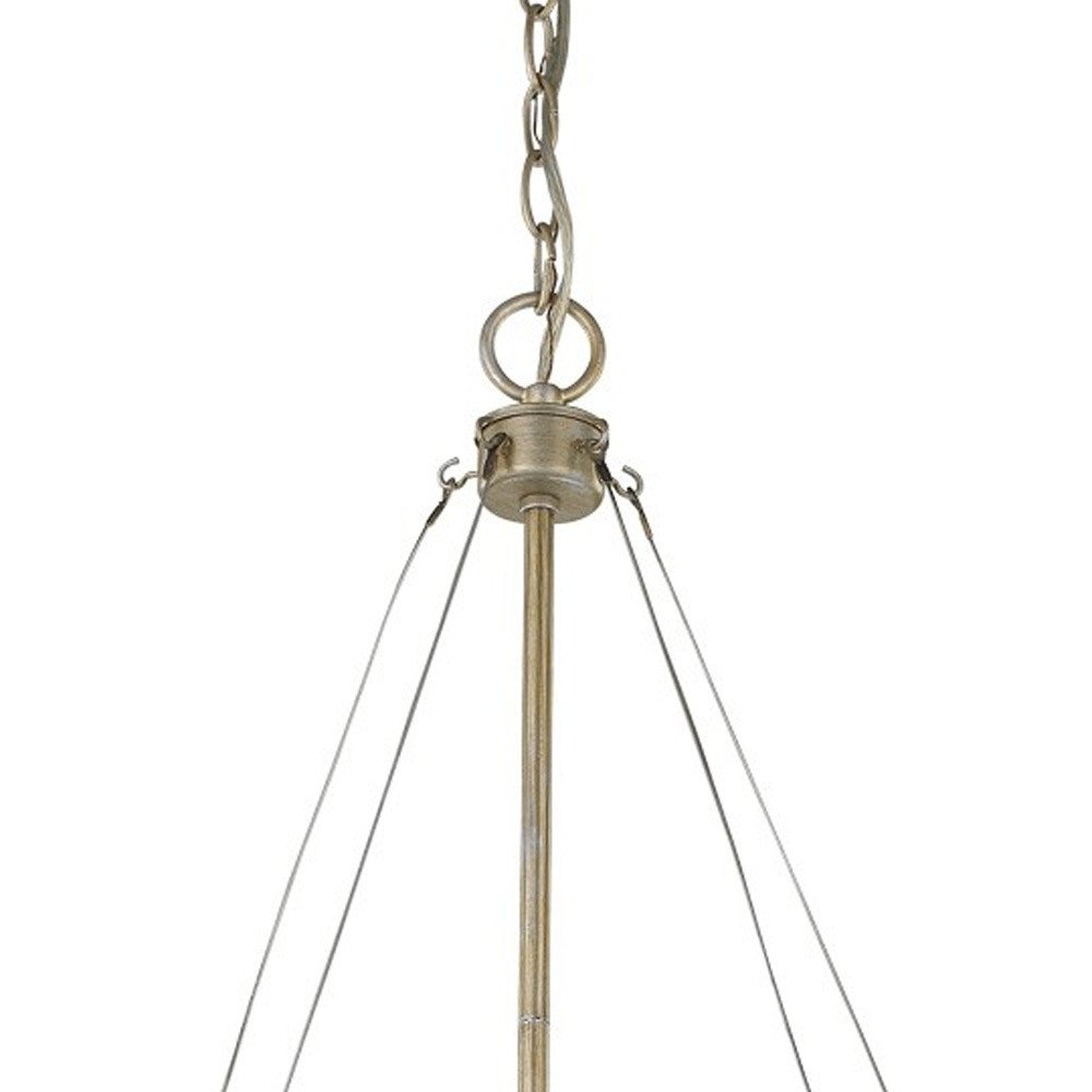 Nora 4-Light Washed Gold Drum Pendant With Abstract Open-Air Cage Shade — view 4