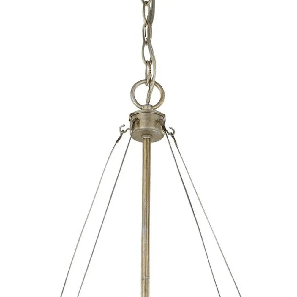 Nora 4-Light Washed Gold Drum Pendant With Abstract Open-Air Cage Shade HomeRoots