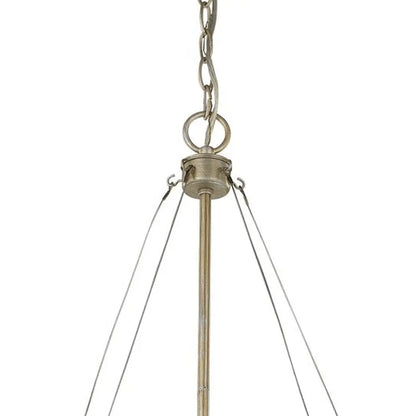Nora 4-Light Washed Gold Drum Pendant With Abstract Open-Air Cage Shade HomeRoots