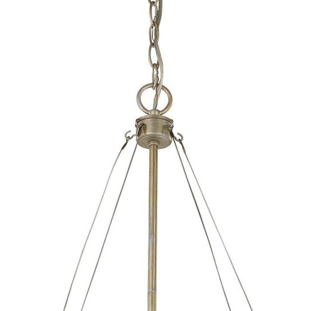 Nora 4-Light Washed Gold Drum Pendant With Abstract Open-Air Cage Shade — view 4