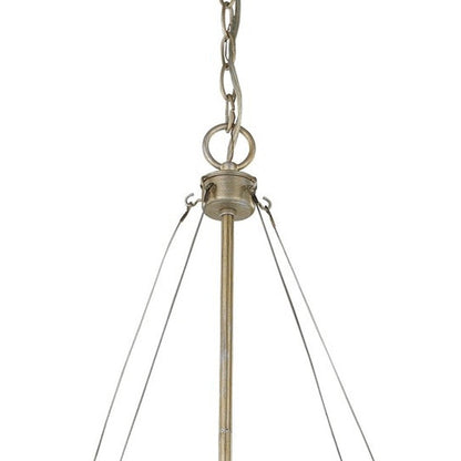 Nora 4-Light Washed Gold Drum Pendant With Abstract Open-Air Cage Shade HomeRoots