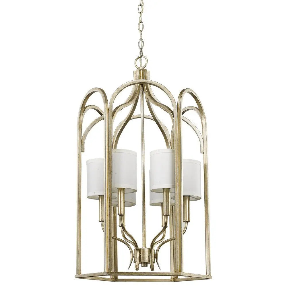 Ellie 6-Light Washed Gold Foyer Pendant HomeRoots
