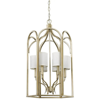 Ellie 6-Light Washed Gold Foyer Pendant HomeRoots