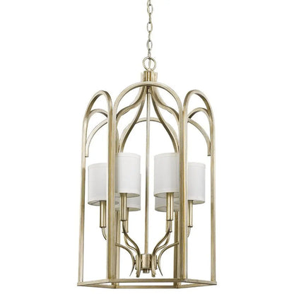 Ellie 6-Light Washed Gold Foyer Pendant HomeRoots