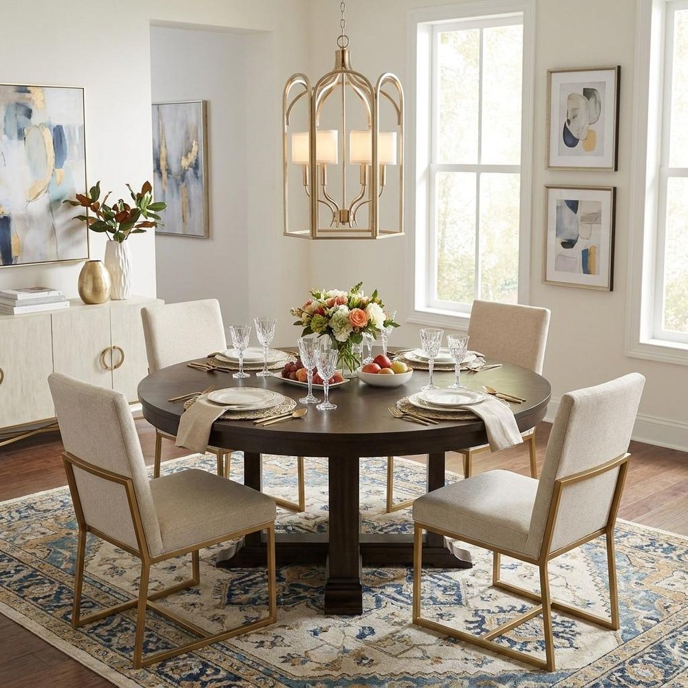 Ellie 6-Light Washed Gold Foyer Pendant HomeRoots