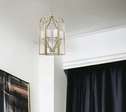 Ellie 6-Light Washed Gold Foyer Pendant HomeRoots