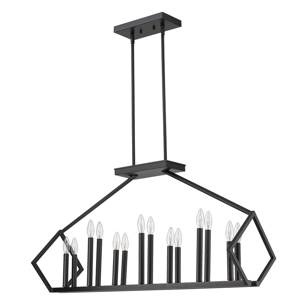 Luca 14-Light Matte Black Island Pendant — view 1