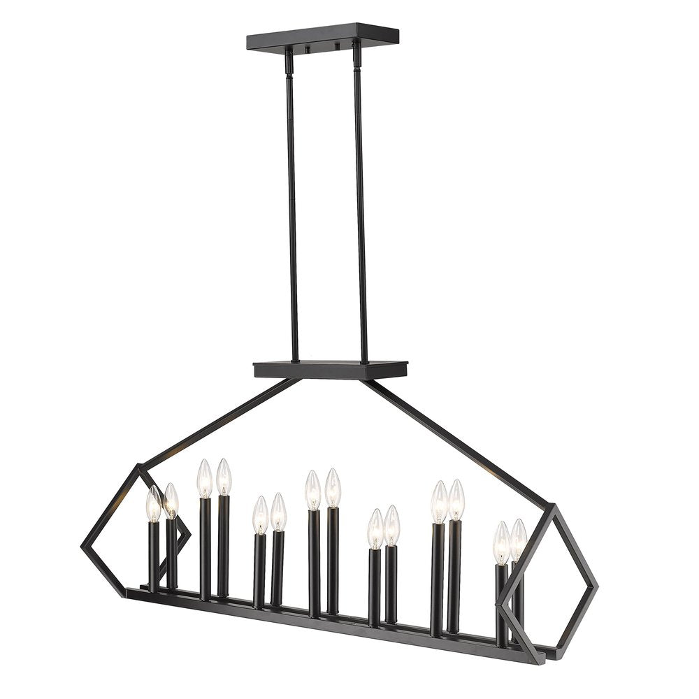 Luca 14-Light Matte Black Island Pendant — view 2