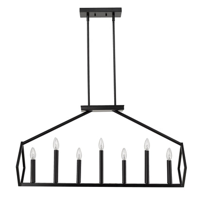 Luca 14-Light Matte Black Island Pendant