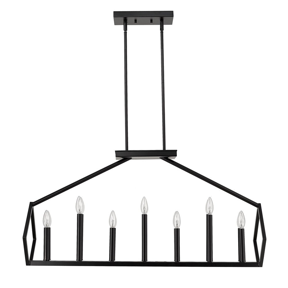 Luca 14-Light Matte Black Island Pendant HomeRoots