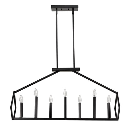 Luca 14-Light Matte Black Island Pendant HomeRoots