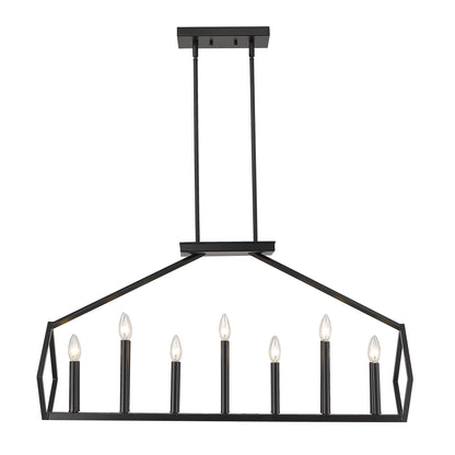 Luca 14-Light Matte Black Island Pendant