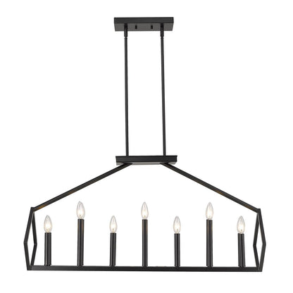 Luca 14-Light Matte Black Island Pendant HomeRoots