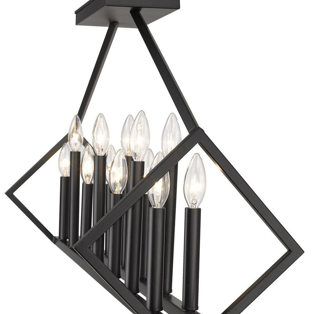 Luca 14-Light Matte Black Island Pendant HomeRoots