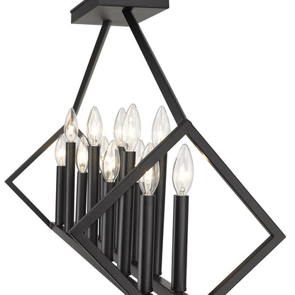 Luca 14-Light Matte Black Island Pendant HomeRoots