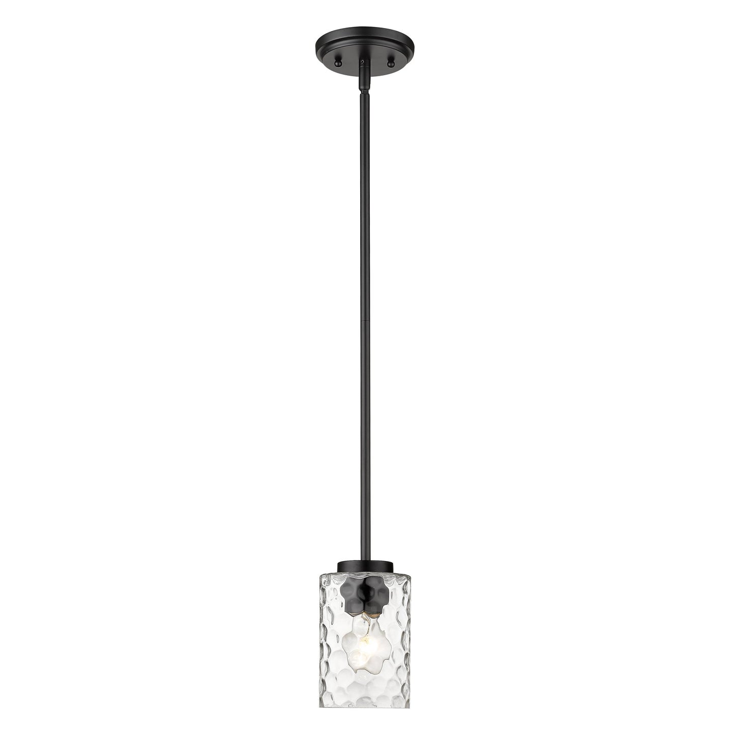 Black Metal and Glass Mini Pendant Hanging Light