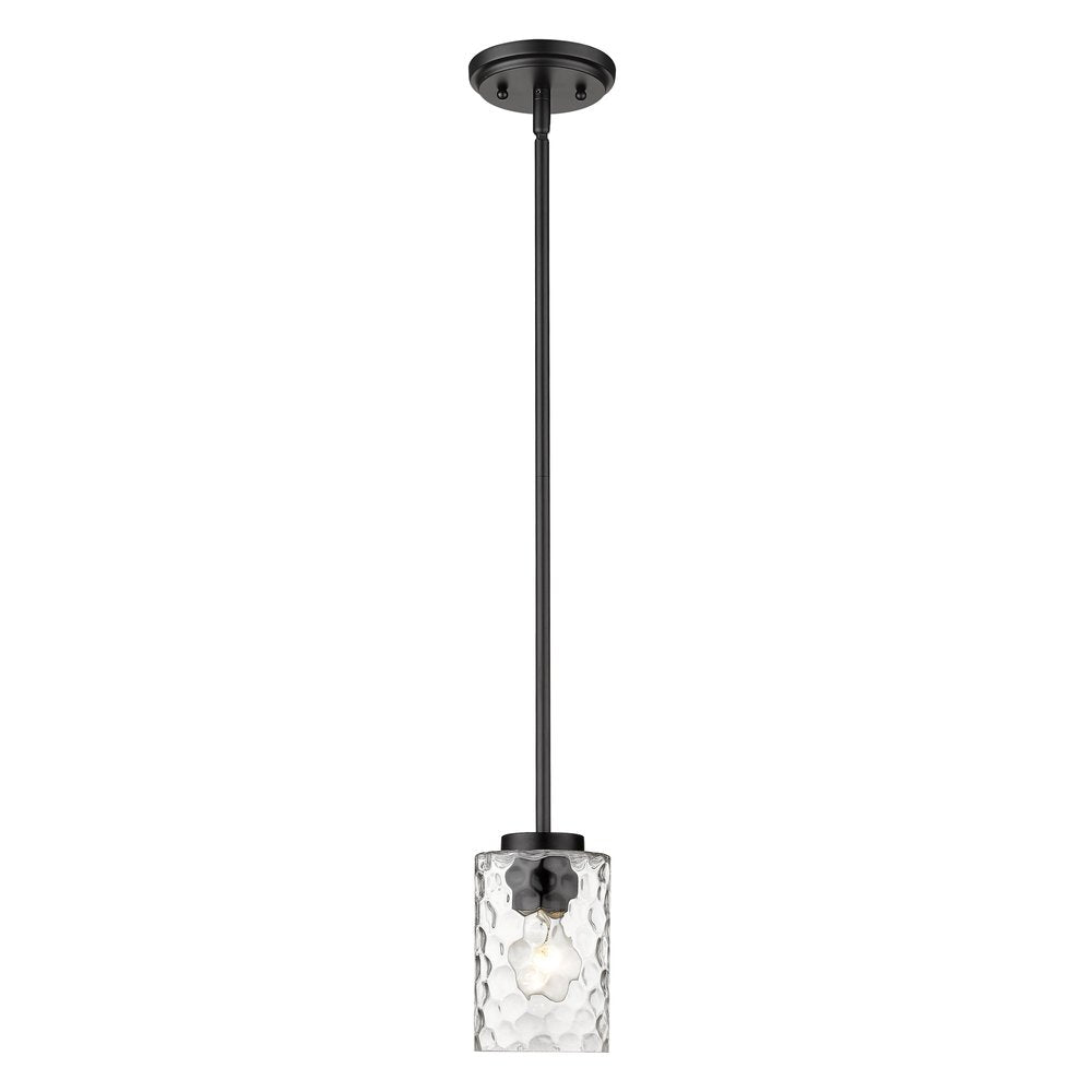 Black Metal and Glass Mini Pendant Hanging Light HomeRoots