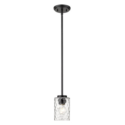 Black Metal and Glass Mini Pendant Hanging Light HomeRoots