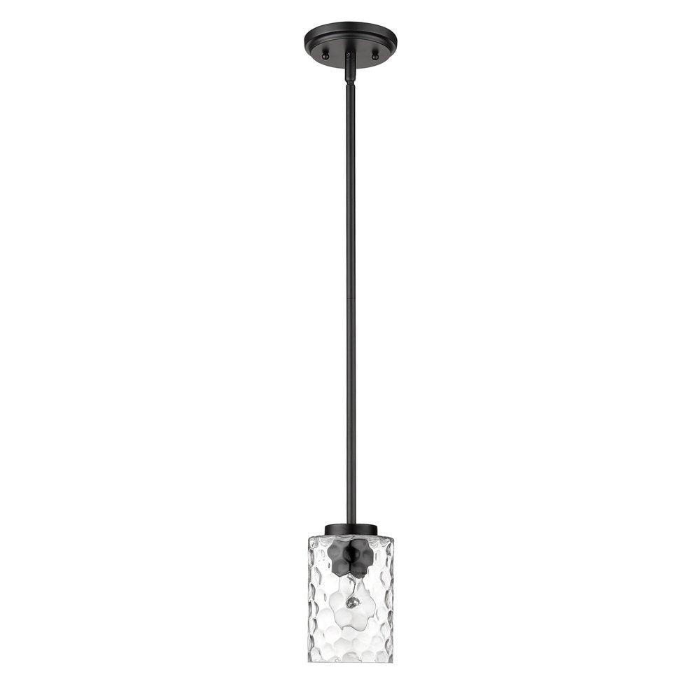 Black Metal and Glass Mini Pendant Hanging Light HomeRoots