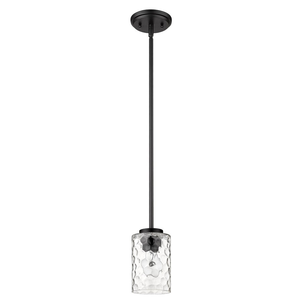 Black Metal and Glass Mini Pendant Hanging Light HomeRoots
